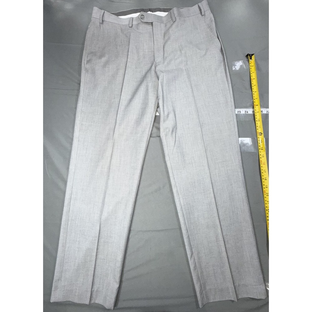 Sean John Dress Pants Mens 38x29 Gray Flat Front Straight Leg Business Office